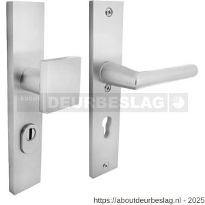 Intersteel Living 3794 SKG3 veiligheidsbeslag rechthoekig 250x50 mm greep-kruk Jura met veerconstructie profielcilindergat 72 mm met kerntrekbeveiliging aluminium F1 - R26009693 - afbeelding 1