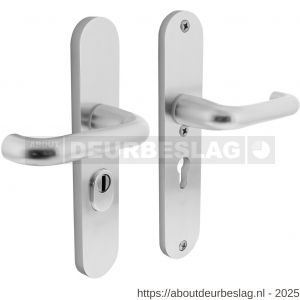 Intersteel Living 3797 SKG3 veiligheidsbeslag ovaal 250x50 mm kruk-kruk Rond met veerconstructie profielcilindergat 55 mm met kerntrekbeveiliging aluminium F1 - R26008848 - afbeelding 1