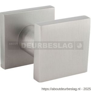 Intersteel Living 3929 voordeurknop vierkant 59x59 mm verkropt op achterplaat 60x60 mm éénzijdige montage aluminium F1 - R26010049 - afbeelding 1