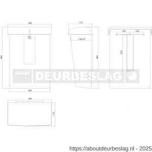 Intersteel Essentials 4900 postkast Summus kunststof met slot 2 sleutels groen RAL 6009 - R26007793 - afbeelding 2