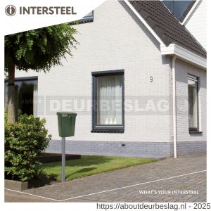 Intersteel Essentials 4900 postkast Summus kunststof met slot 2 sleutels groen RAL 6009 - R26007793 - afbeelding 3
