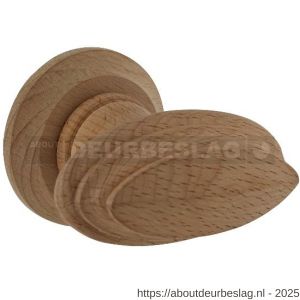 Intersteel Living 1846 knopkruk met freesrand en ronde rozet beukenhout - R26010050 - afbeelding 1