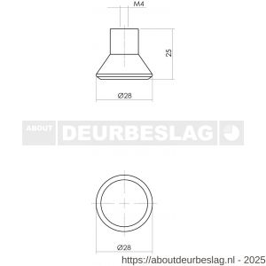 Intersteel Living 8578 knop 28 mm taps essenhout - R26004045 - afbeelding 2