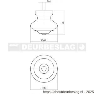 Intersteel Living 8578 knop 40 mm beukenhout - R26007848 - afbeelding 2