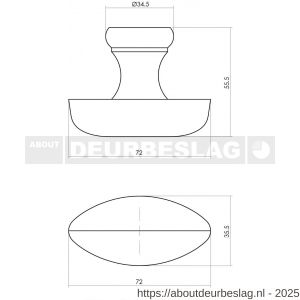 Intersteel Living 8580 meubelknop glad ovaal hout - R26004051 - afbeelding 3