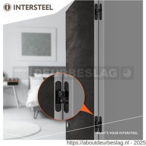 Intersteel Exclusives 4626 scharnier zamak 130x30 3D verstelbaar binnenwerk zwart-zwarte afdekkappen   - R26008876 - afbeelding 3
