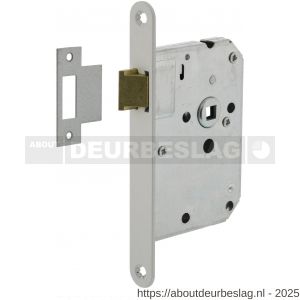 Intersteel Essentials 9540 woningbouw loopslot voorplaat afgerond wit gelakt 20x174 doorn 50 mm met sluitplaat - R26007074 - afbeelding 1