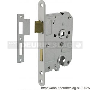 Intersteel Essentials 9540 woningbouw cilinder dag- en nachtslot 55 mm voorplaat afgerond wit gelakt 20x174 doorn 50 mm met sluitplaat - R26007076 - afbeelding 1