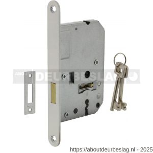 Intersteel Essentials 9541 woningbouw klavier kastslot 55 mm voorplaat afgerond wit gelakt 20x174 mm doorn 50 mm met sluitplaat 2 sleutels - R26007078 - afbeelding 1