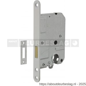 Intersteel Essentials 9541 woningbouw cilinder kastslot 55 mm voorplaat afgerond wit gelakt 20x174 mm doorn 50 mm met sluitplaat - R26007079 - afbeelding 1