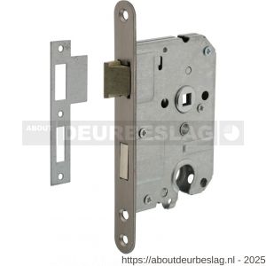 Intersteel Essentials 9542 woningbouw cilinder dag- en nachtslot 55 mm voorplaat afgerond RVS 20x174 mm doorn 50 mm met sluitplaat - R26007082 - afbeelding 1