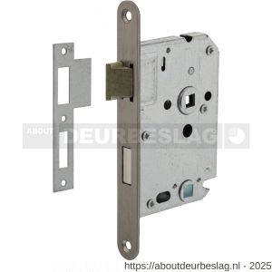 Intersteel Essentials 9542 woningbouw badkamer-toilet slot 63/8 mm voorplaat afgerond RVS 20x174 mm doorn 50 mm met sluitplaat - R26007083 - afbeelding 1