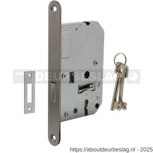 Intersteel Essentials 9543 woningbouw klavier kastslot 55 mm voorplaat afgerond RVS 20x174 mm doorn 50 mm met sluitplaat 2 sleutels - R26007084 - afbeelding 1