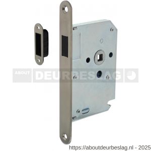 Intersteel Essentials 9570 woningbouw magneet loopslot voorplaat afgerond RVS 20x174 mm doorn 50 mm met sluitplaat-kom - R26008927 - afbeelding 1