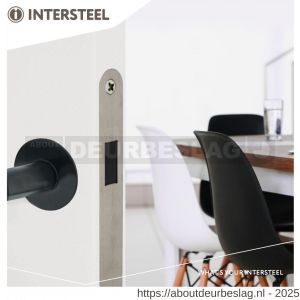 Intersteel Essentials 9570 woningbouw magneet klavier dag- en nachtslot 55 mm voorplaat afgerond RVS 20x174 mm doorn 50 mm met sluitplaat-kom en 2 sleutels  - R26008928 - afbeelding 3
