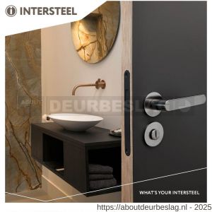 Intersteel Essentials 9572 woningbouw magneet badkamer-toilet slot 63/8 mm voorplaat afgerond zwart 20x174 mm doorn 50 mm met sluitplaat-kom  - R26008938 - afbeelding 4