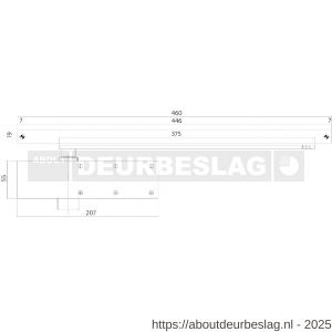 Intersteel Essentials 4801 deurdranger 124 met glijarm 207x55x40 mm - R26008943 - afbeelding 2