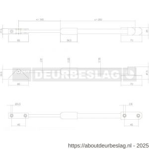 Intersteel Essentials 5671 telescopische uitzetter voor buitendraaiend raam middel 325 mm grijs - R26003837 - afbeelding 2