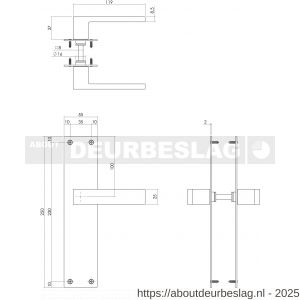 Intersteel Living 0571 deurkruk Amsterdam met schild rechthoekig 250x55x2 mm blind structuur zwart - R26008200 - afbeelding 2