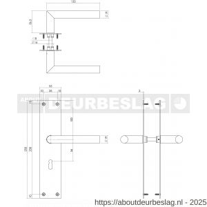 Intersteel Living 0583 deurkruk Jura met schild rechthoekig 250x55x2 mm sleutelgat 56 mm structuur zwart - R26008208 - afbeelding 2