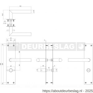 Intersteel Living 0583 deurkruk Jura met schild rechthoekig 250x55x2 mm WC 63/8 mm structuur zwart - R26008212 - afbeelding 2