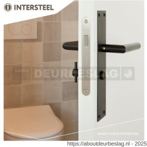 Intersteel Living 0583 deurkruk Jura met schild rechthoekig 250x55x2 mm WC 63/8 mm structuur zwart - R26008212 - afbeelding 3