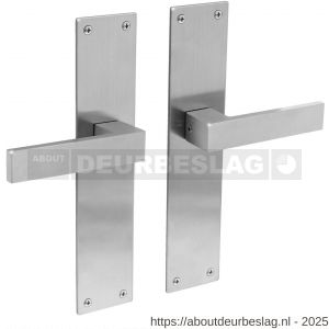 Intersteel Essentials 0571 deurkruk Amsterdam met schild rechthoekig 250x55x2 mm blind RVS - R26008392 - afbeelding 1