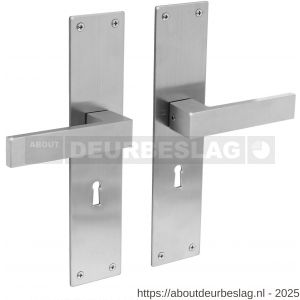 Intersteel Essentials 0571 deurkruk Amsterdam met schild rechthoekig 250x55x2 mm sleutelgat 56 mm RVS - R26008393 - afbeelding 1