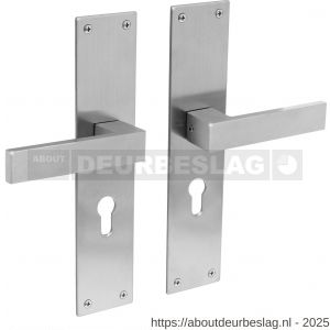 Intersteel Essentials 0571 deurkruk Amsterdam met schild rechthoekig 250x55x2 mm profielcilindergat 55 mm RVS - R26008395 - afbeelding 1