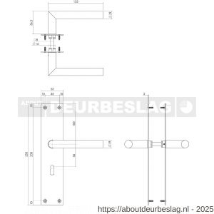 Intersteel Essentials 0583 deurkruk Jura met schild rechthoekig 250x55x2 mm sleutelgat 56 mm RVS - R26008402 - afbeelding 2