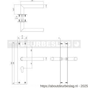 Intersteel Essentials 0583 deurkruk Jura met schild rechthoekig 250x55x2 mm profielcilindergat 55 mm RVS - R26008404 - afbeelding 2