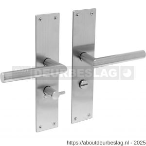 Intersteel Essentials 0583 deurkruk Jura met schild rechthoekig 250x55x2 mm WC 63/8 mm RVS - R26008406 - afbeelding 1