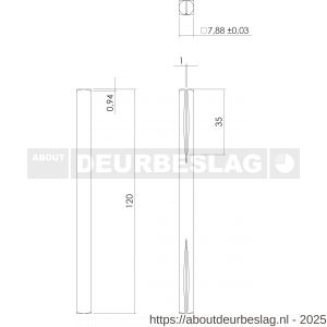 Intersteel 9750 accessoireset N 1 stift beide zijden zaagsnede 8x120 mm - R26010071 - afbeelding 2
