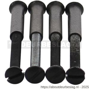 Intersteel 9905 accessoireset J 4 patentbouten M4x38 mm met patenthulzen M4x25 mm staal zwart - R26010085 - afbeelding 1