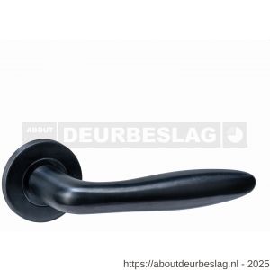 Intersteel Essentials 1023 deurkruk Q 03 op rozet verdekt diameter 52x6 mm PVD zwart - R26010959 - afbeelding 1