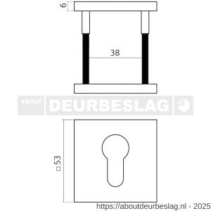 Intersteel Essentials 1030 cilinderrozetten verdekt 53x53x6 mm zwart - R26010994 - afbeelding 2