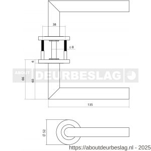 Intersteel Essentials 1021 deurkruk Q 01 op rozet verdekt diameter 52x6 mm PVD brons - R26010952 - afbeelding 2
