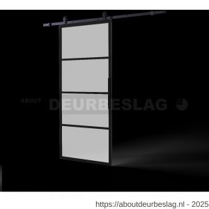 Intersteel Living 4915 DIY schuifdeur Cubo zwart met mat glas 980x2150x28 mm met zwart ophangsysteem Basic-Top - R26009961 - afbeelding 3
