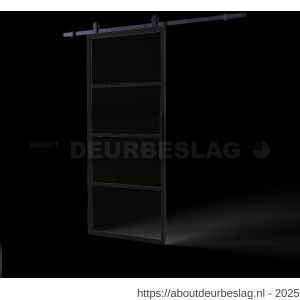 Intersteel Living 4911 DIY schuifdeur Cubo zwart met transparant glas 980x2350x28 mm met zwart ophangsysteem Basic-Top - R26009959 - afbeelding 5