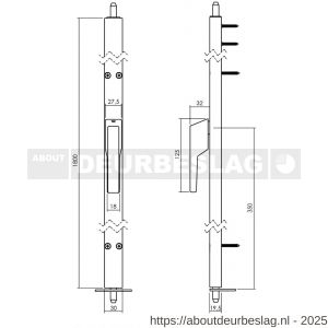 Intersteel Essentials 1426R raamespagnolet niet afsluitbaar rechts 1800 mm aluminium - R26006646 - afbeelding 2