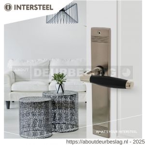 Intersteel Living 0238 deurkruk Ton basic met schild rechthoekig met rillen 235x43 mm blind nikkel-ebbenhout - R26009092 - afbeelding 3