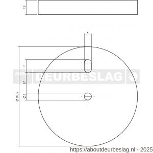 P+E 0776 deurstopper verhogingsschijf 85 mm rubber zwart - Y26500002 - afbeelding 2