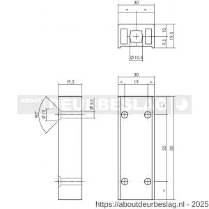 P+E 1417 veiligheidsespagnolet sluitkast aluminium F1 - Y26500055 - afbeelding 2