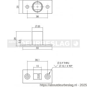 P+E 4053 espagnolet sluitkom SKG2 RVS geborsteld - Y26500052 - afbeelding 2