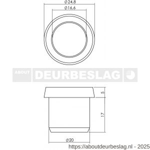 P+E 6690 afdekrozet voor meubelslot RVS geborsteld - Y26500059 - afbeelding 2