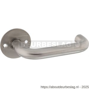 P+E 8118 gatdeel deurkruk U-model op ronde rozet 8 mm stift RVS geborsteld - Y26500074 - afbeelding 1