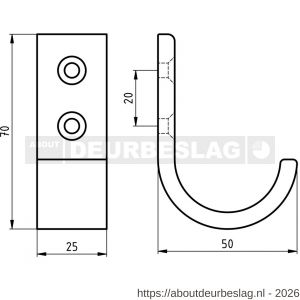 Hermeta 0111 garderobe jashaak enkel naturel - R20101401 - afbeelding 2