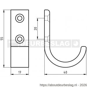 Hermeta 0129 garderobe jashaak enkel naturel - R20101417 - afbeelding 3