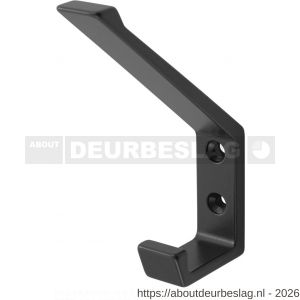 Hermeta 0138 garderobe hoed- en jashaak enkel mat zwart - R20101527 - afbeelding 1