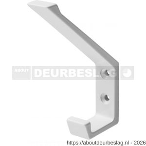 Hermeta 0138 garderobe hoed- en jashaak enkel wit - R20100747 - afbeelding 1